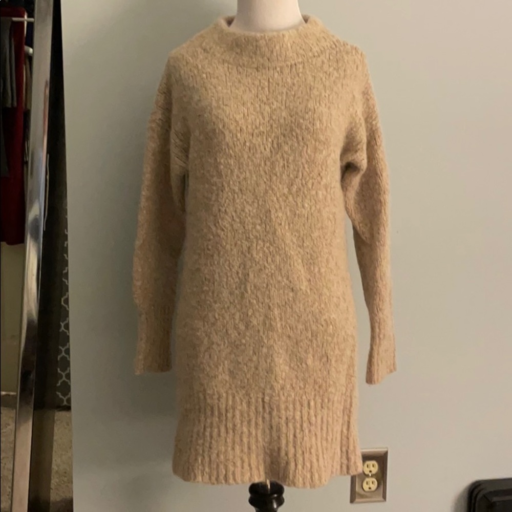 Club Monaco Tan Sweater Tunic Dress